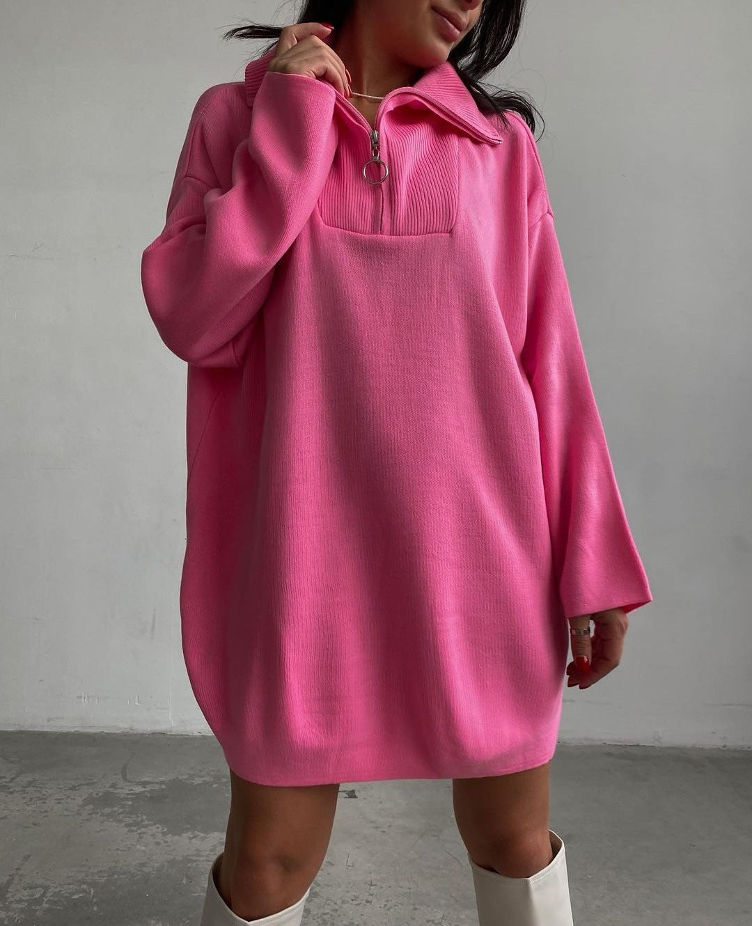 Oversized Cozy Zip long Sweater