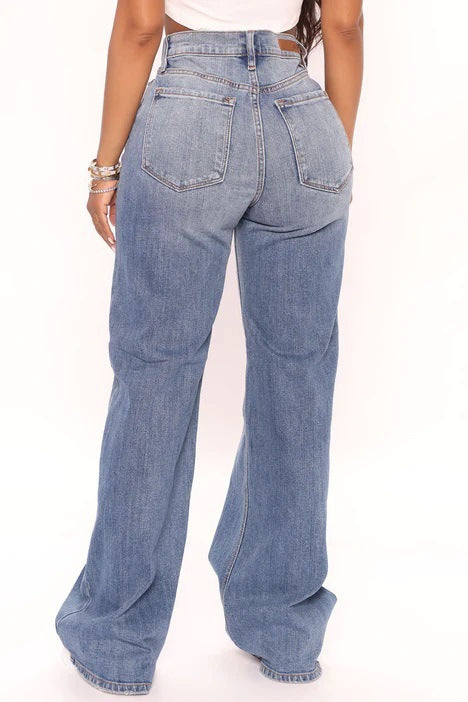 Vintage-Jeans mit weitem Bein