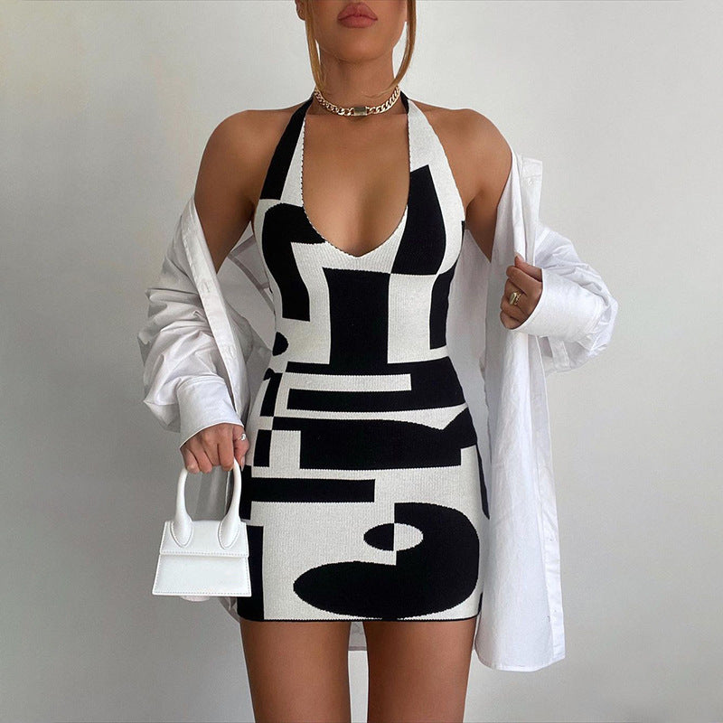 Abstract Chic Mini Dress