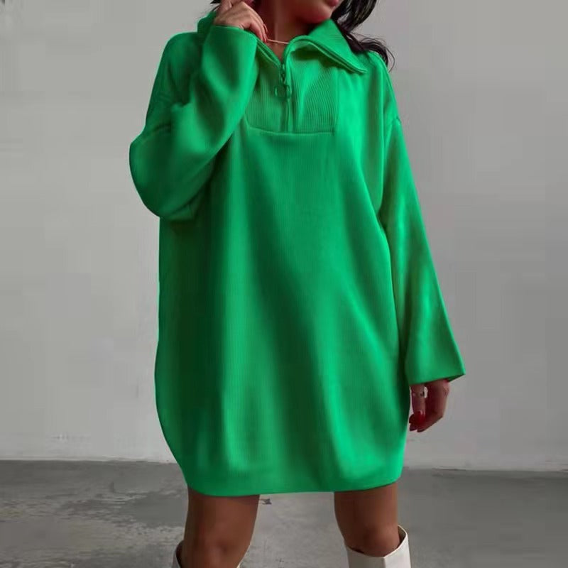 Oversized Cozy Zip Long Sweater