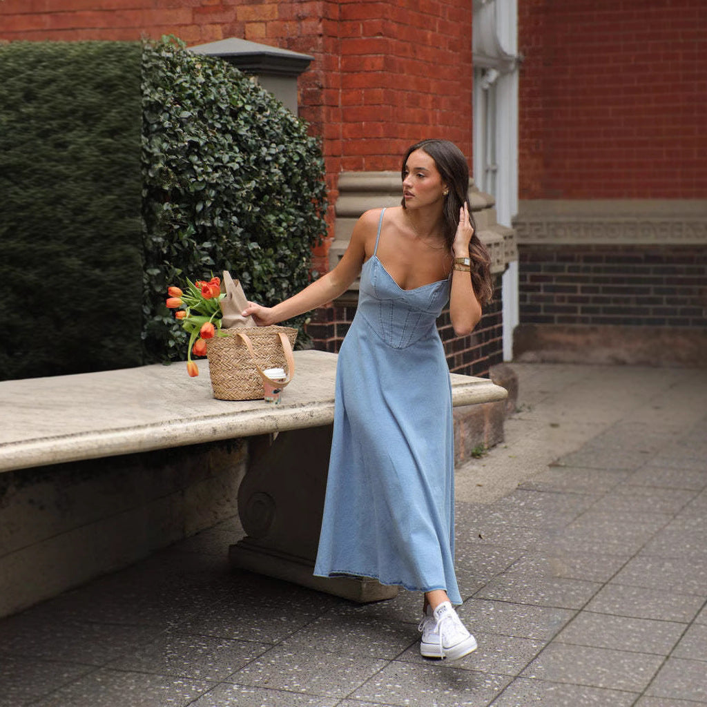 Casual Denim Flow Dress