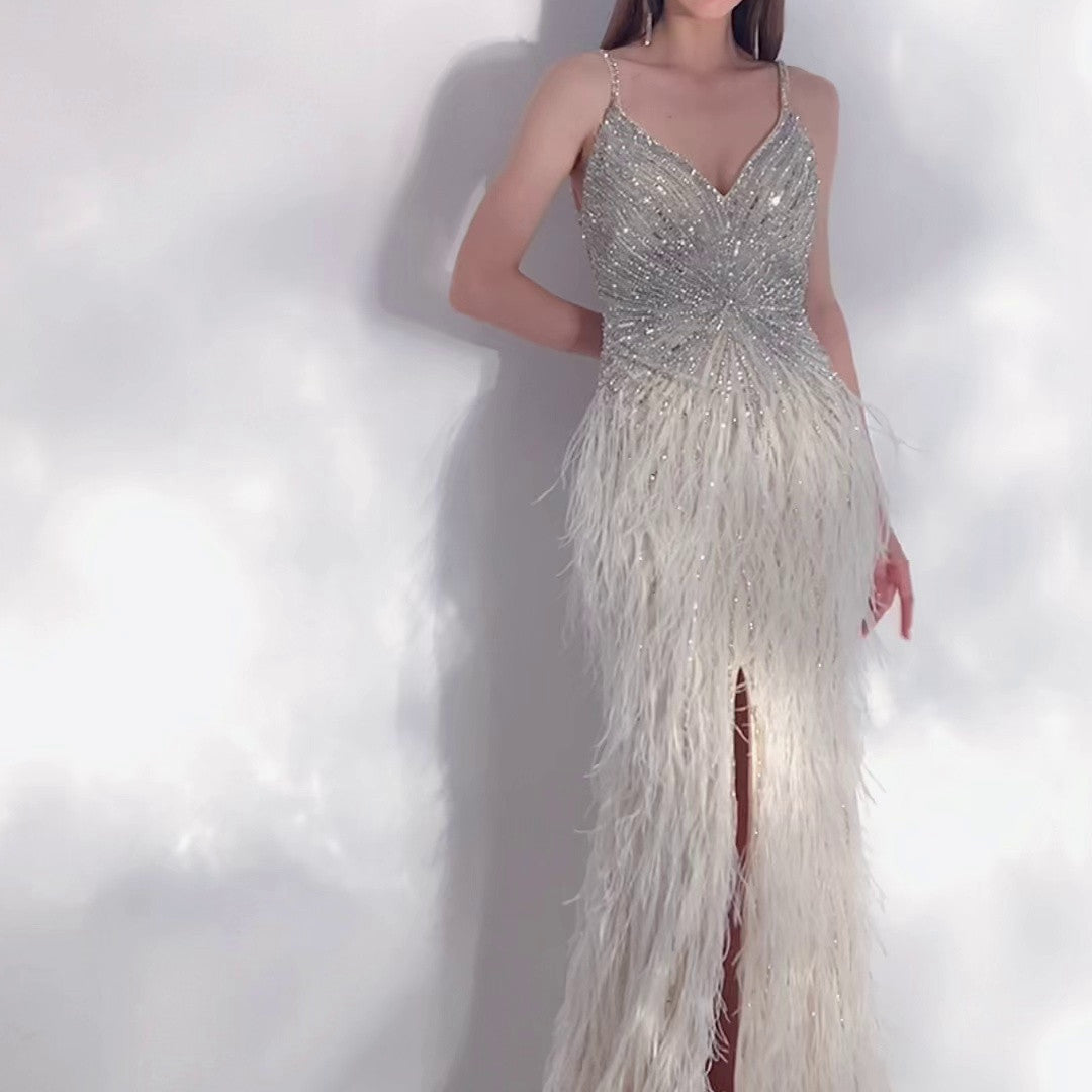 Luxe Feather Gown