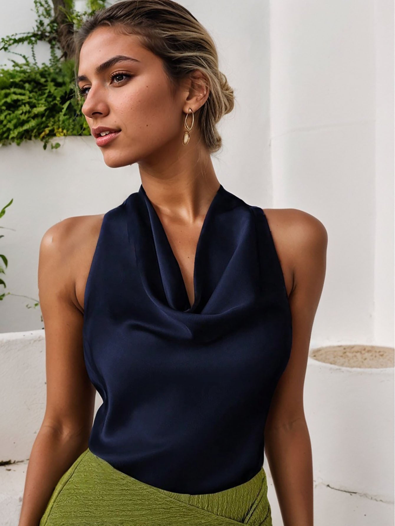 Luxe Draped Halter Top