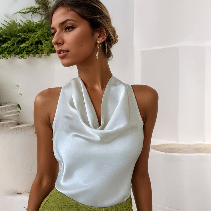 Luxe Draped Halter Top