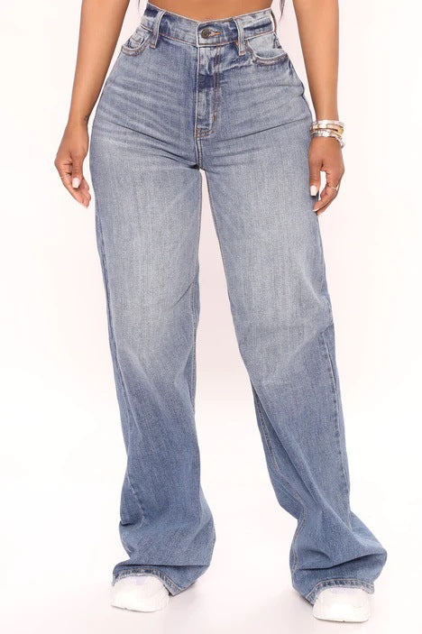 Vintage-Jeans mit weitem Bein