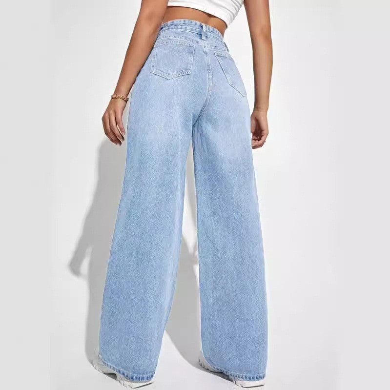 Skyline™ High Waist Straight Jeans – Trendy &amp; Comfortable Denim Pants