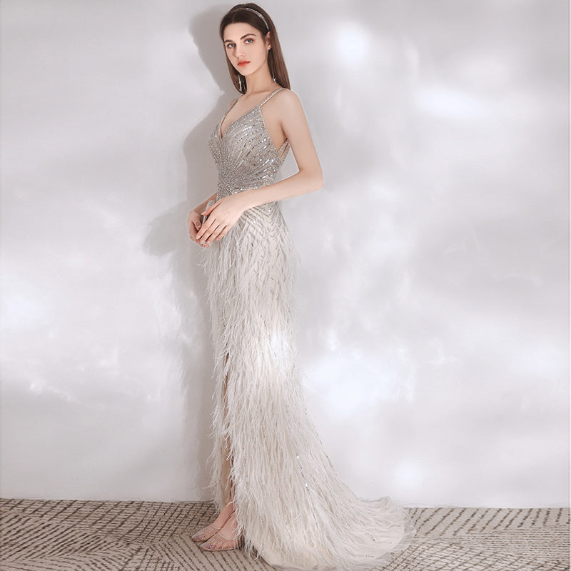 Luxe Feather Gown