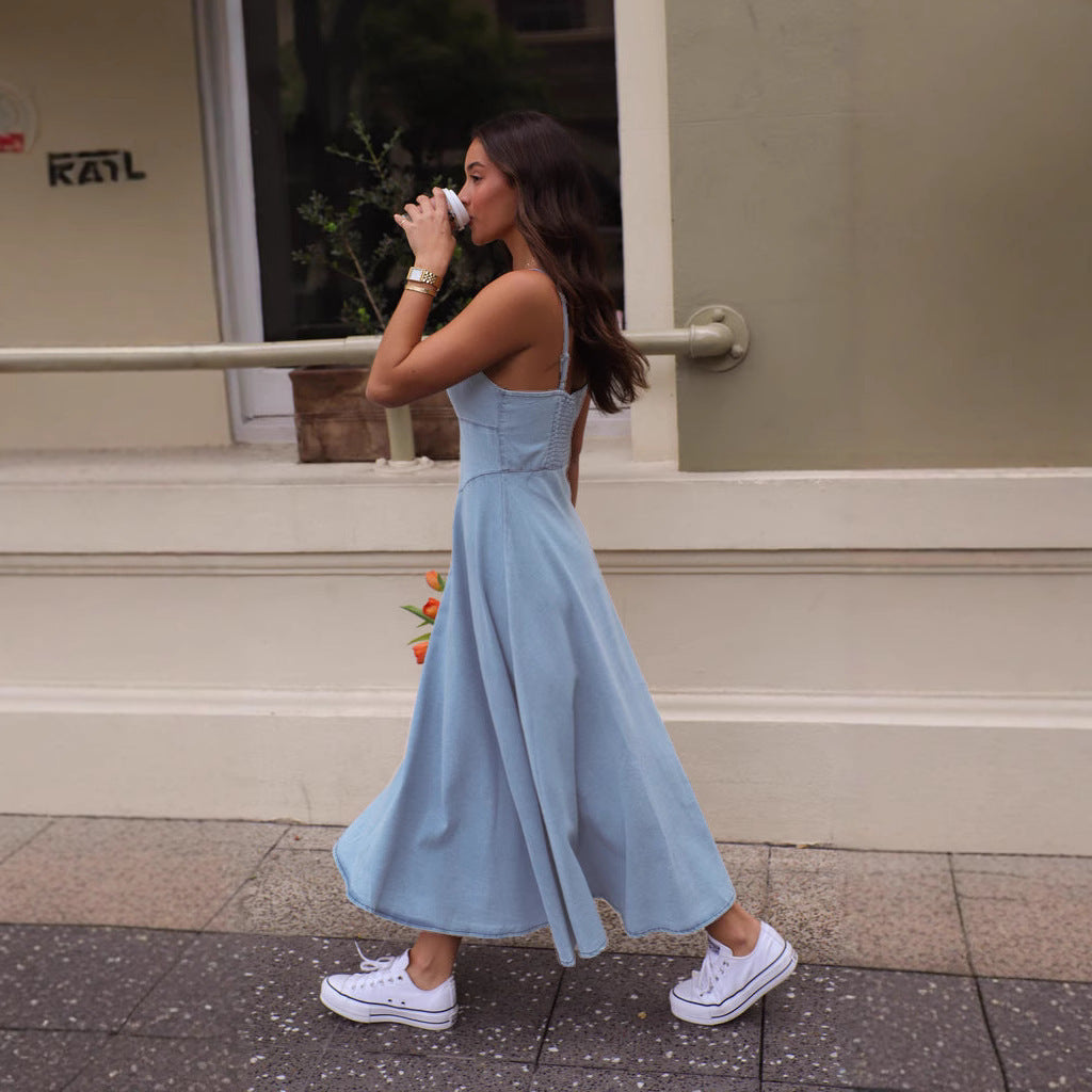 Casual Denim Flow Dress