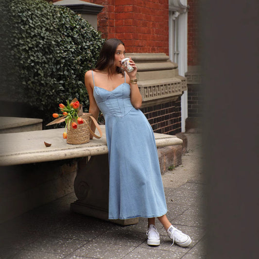 Casual Denim Flow Dress